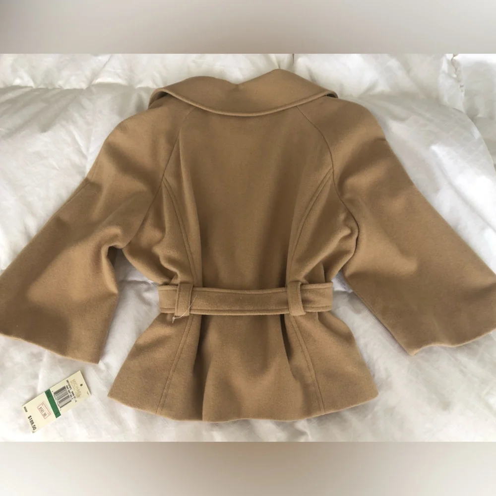 NWT Michael Kors 3/4 sleeve belted wool jacket blazer - Picture 3 of 11